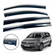 Дефлектор вікна для Volkswagen Touran III 2015+ з нерж. хром полоскою